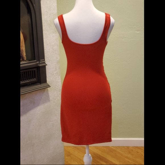 Red Ruched Mini Dress - Picture 5 of 8